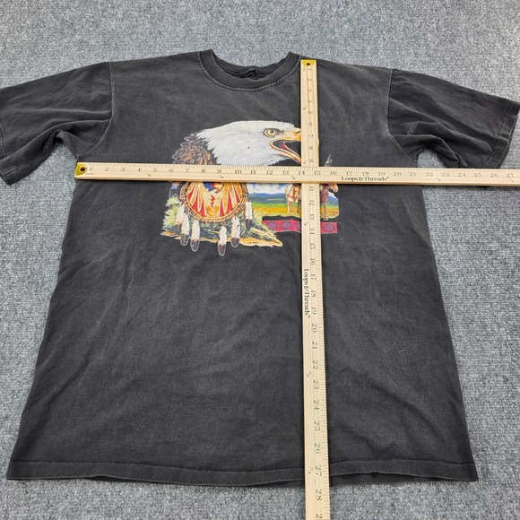 Vintage Booz Eagle Graphic T-Shirt XL Black USA Made Distressed Single Stitch - Picture 1 of 5